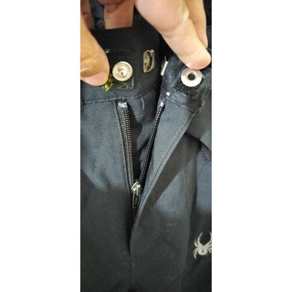M744) Spyder Boys Propulsion Side Zip Black Bib Pants Size 20 - Picture 5 of 9
